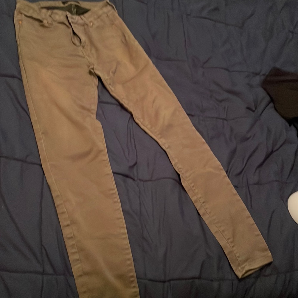 Olive green skinny pants